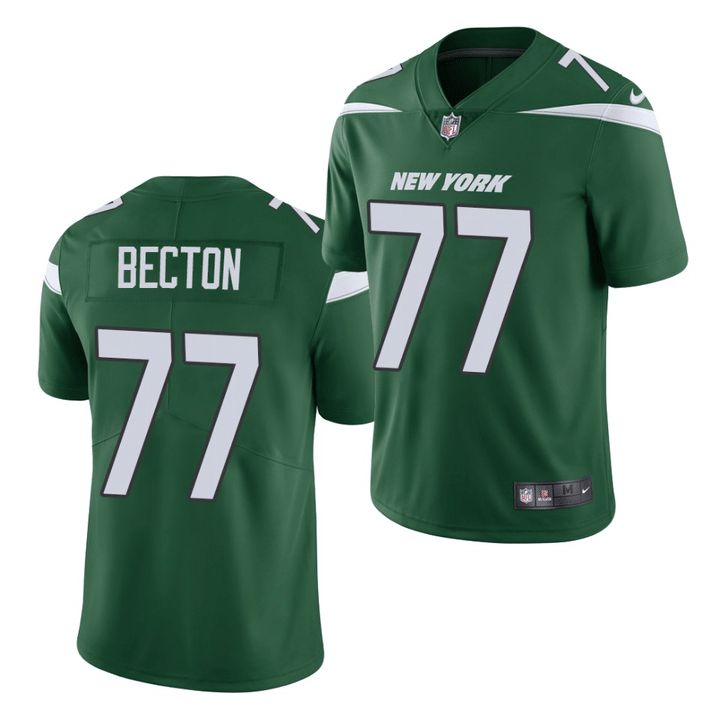Men New York Jets 77 Mekhi Becton Nike Green Vapor Limited NFL Jersey